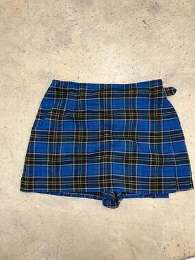 Becky Thatcher Elderwear Blue and Black Plaid School Uniform Skort